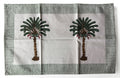 Set of Four Hand Block Printed Palm Tree Cotton Placemats with Napkins